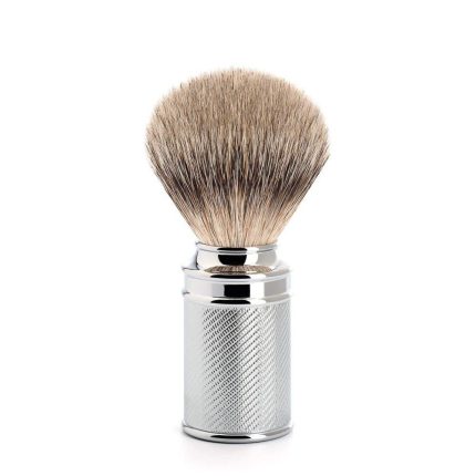 Traditional Silvertip Badger Shaving Brush | Chrome Plated Stainless Steel Handle | Luxury Shave Accessory for Men